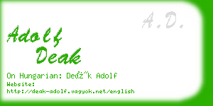 adolf deak business card